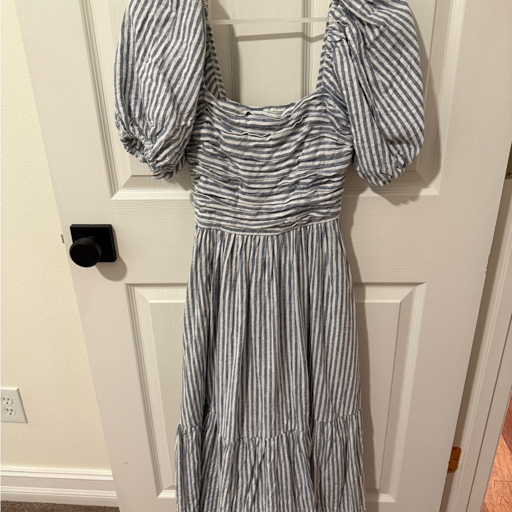 Abercrombie & Fitch Blue and White Backless Dress